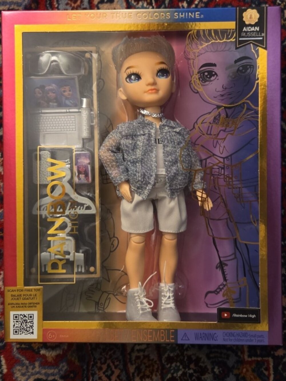 Rainbow High Aidan- Purple Boy Fashion Doll